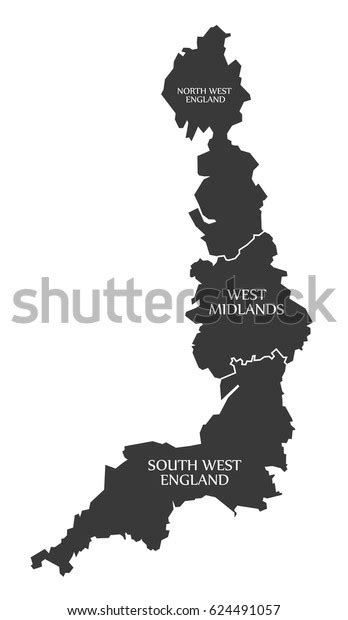 West Coast England North West England Stock Vector Royalty Free