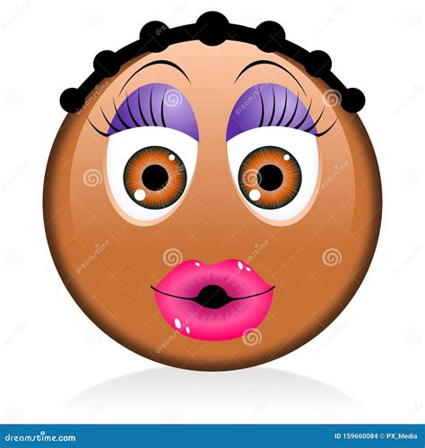 Emoji Black Girl Emotions Vector Illustration 86277210