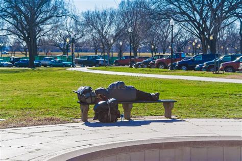 Washington Dc Usa January 27 2006 A Homeless Man Sleeping O