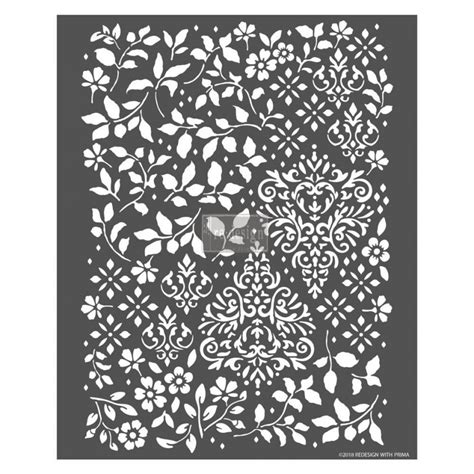 Redesign 3d Décor Stencils Leaves Damask 25″x 31″ Redesign With Prima