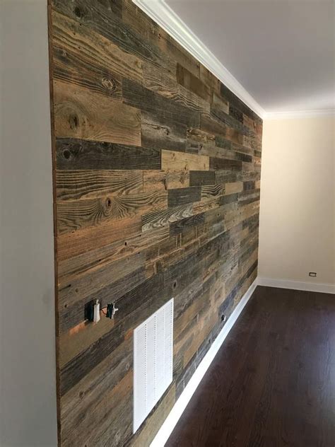 Reclaimed Accent Wall 45 Sqft Etsy Wood Accent Wall Rustic Wood