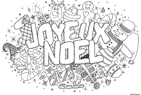 Coloriage Adulte Doodle Noel Par Azyrielle