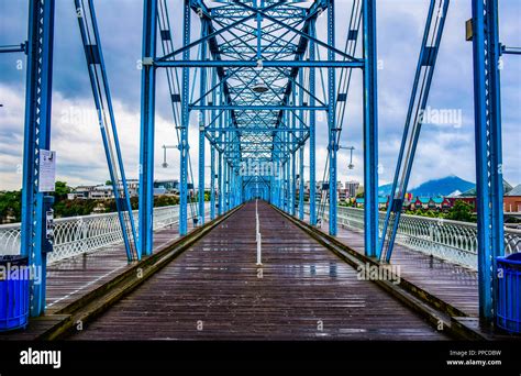 Walnut Street Bridge Over The Tennessee River In Downtown Chattanooga