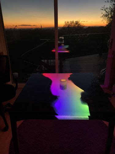 glowing led resin river table  tutorial  firepixie