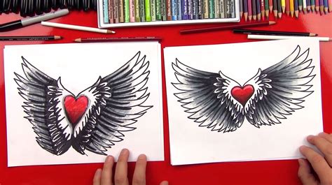 Thank you now everyone can stop drawing upside down dongs. How To Draw A Heart With Wings - Art For Kids Hub