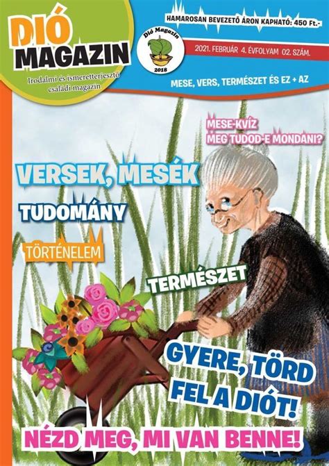 Dió Magazin Március Irodalmi és ismeretterjesztő családi portál Comic book cover