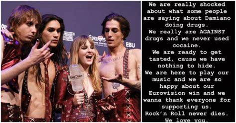 Måneskin's damiano david rejected the idea that he had been taking cocaine. Eurovision 2021, "Damiano dei Maneskin stava sniffando ...