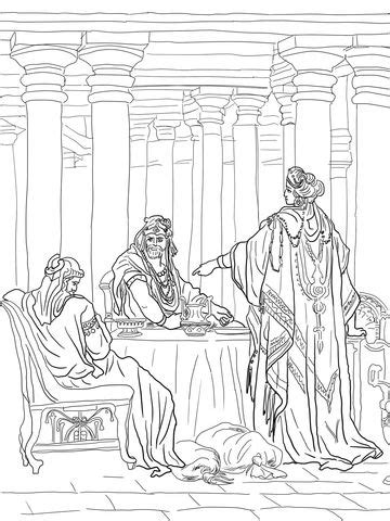 Esther Accusing Haman coloring page Free Printable Coloring Pages