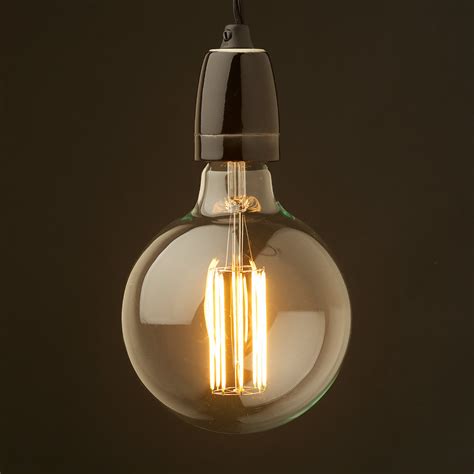 Edison Style Light Bulb And E Black Fine Porcelain Pendant