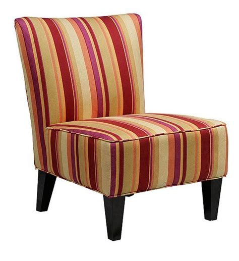 Red Striped Accent Chair Home Furniture Design