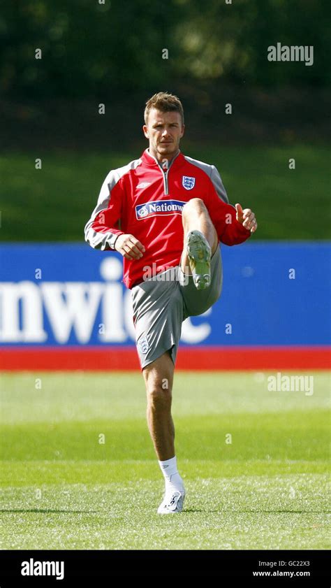 Englands David Beckham During The Training Session At London Colney