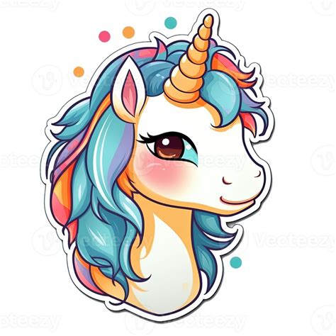 Cute Cartoon Unicorn Sticker 24488158 Png