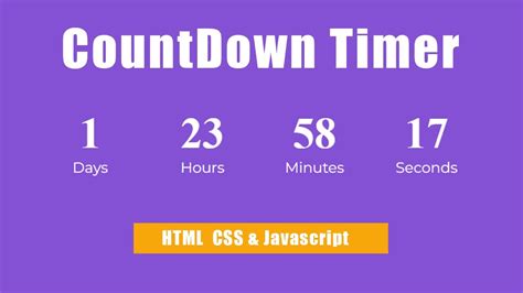 Build Countdown Timer Javascript With Html Css Countdown Timer Html