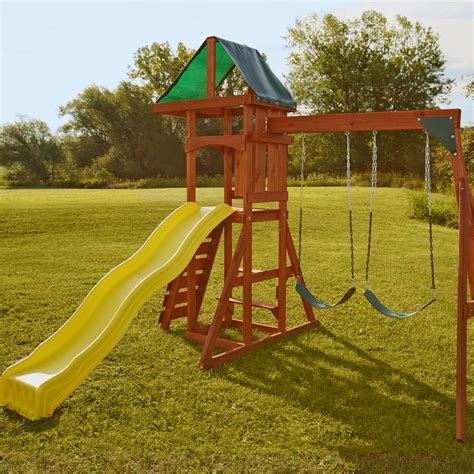 Swing N Slide Playsets Scrambler Wood Complete Swing Set Pb 8137 The