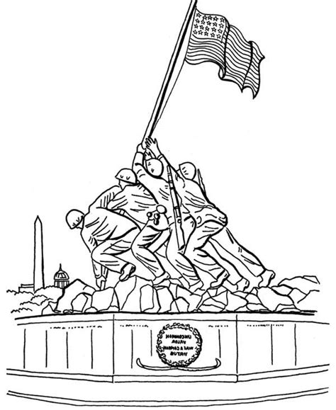 For your cool website, education resources, or. Celebrating Veterans Day at Iwo Jima Memorials Coloring ...