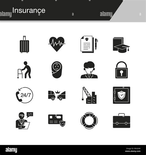 Insurance Icons Design For Presentation Graphic Design Mobile