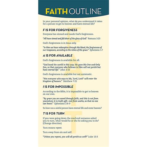 Faith Evangelism Outline Card Pkg12 Lifeway