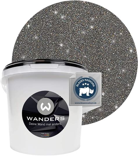 Wanders24 Glimmer Optik 3 Liter Silber Schwarz Glitzer Wandfarbe