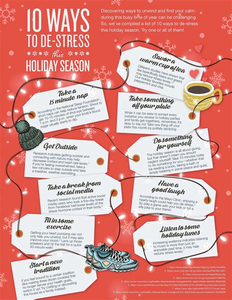10 Ways To De Stress Holidays 50 Infographics To Help You Less Your Stress Levels