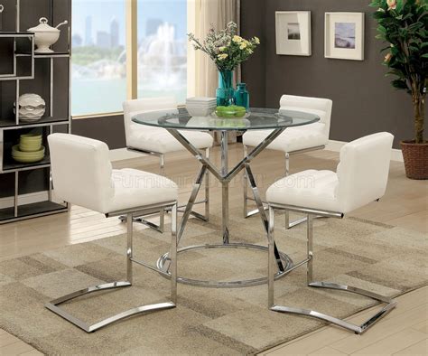 Chromcraft furniture specializes in casual dining furniture. Livada II CM3170WH-RPT 5PC Counter Height Dinette Set in Chrome