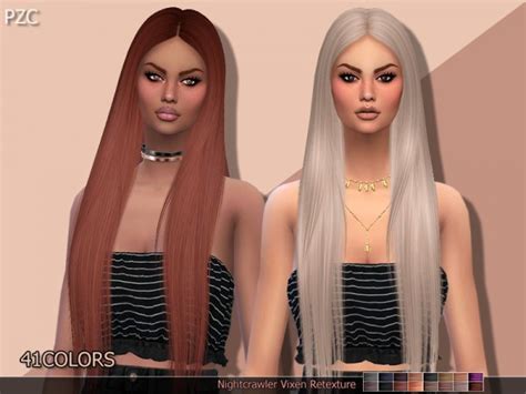 Sims 4 Hairs The Sims Resource Nightcrawler`s Vixen Hair Retextured
