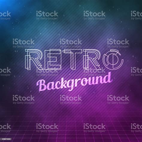 Retro Neon Background 1980 Neon Poster Retro Disco 80s Backgro Stock