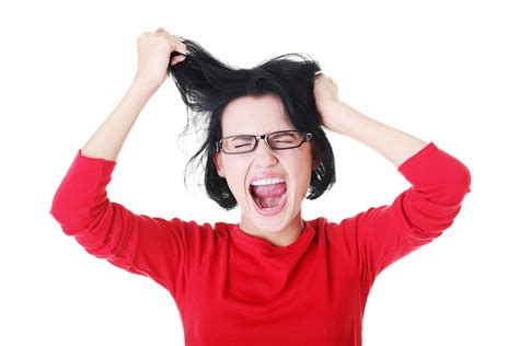 Woman Stressed Is Going Crazy Pulling Her Hair In Frustration Skip
