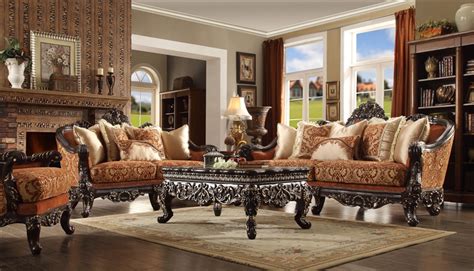 Traditional Wood Trim Upholstery 2 Piece Living Room Set By Homey