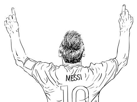 básico lionel messi para colorear imprimir e dibujar coloringonly