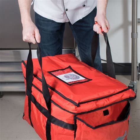 Servit Insulated Food Delivery Bag Soft Sided Heavy Duty Pan Carrier Red Nylon 22 X 13 X