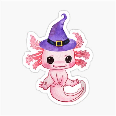 Womens Halloween Axolotl Witch Cute Exotic Pet Sticker For Sale By