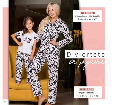Pijamaset Mamá E Hija 100 Algodón Diseño Vacas Mercado Libre