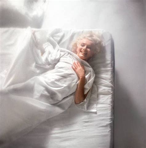 Portrait Of American Actress Marilyn Monroe As She Lies On A Bed