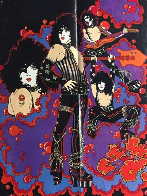 Vintage Kiss Poster 1 Of 4 Kiss Mural 1978 Aucoin Management Nblp 7123