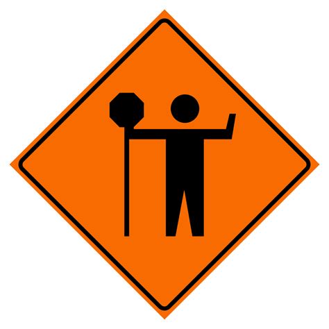 Roll Up Construction Sign Flagger Symbol Ph