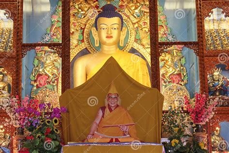 Painting Of Lord Buddha Gyuto Monastery Himachal Pradesh India Stock