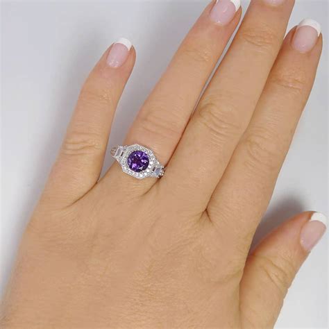 Purple Gemstone Ring Set In A High Quality Sterling Silver Design