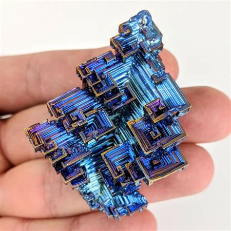 Xl Midnight Blue Bismuth Crystal Mineral Specimen Education Teaching