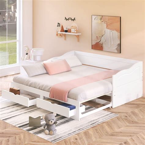 Twin Daybed With Trundle Bed Extendable Daybed Twin To King With Two
