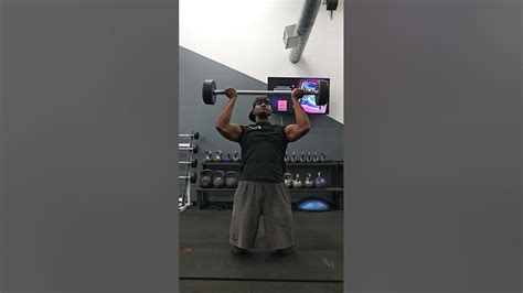 Kneeling Bicep Curls Overhead Press With Barbell Fitness
