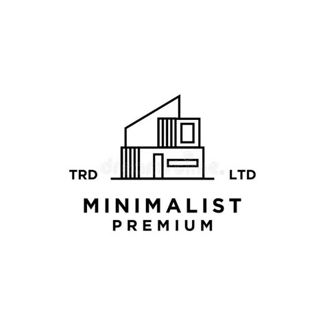 B House Minimalist Line Logo Icon Design Stock Illustration