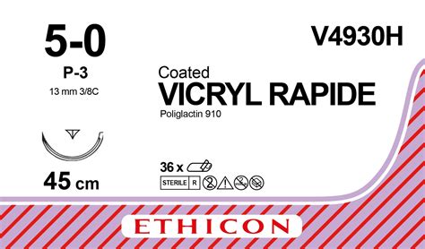 Vicryl Rapid Sutur 5 0 V4930h P 3 Needle 45 Cm Undyed Suturer Online