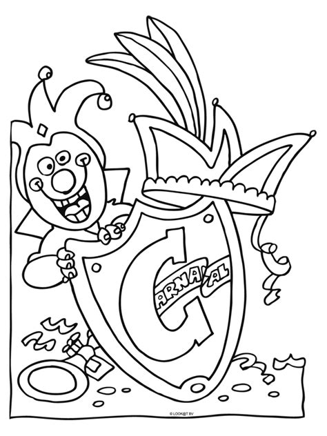 Kleurplaat Carnaval joker Kleurplaten.nl