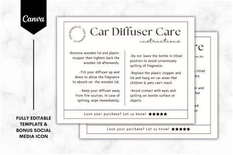 Car Diffuser Care Template Minimalist Graphic By Sundiva Design