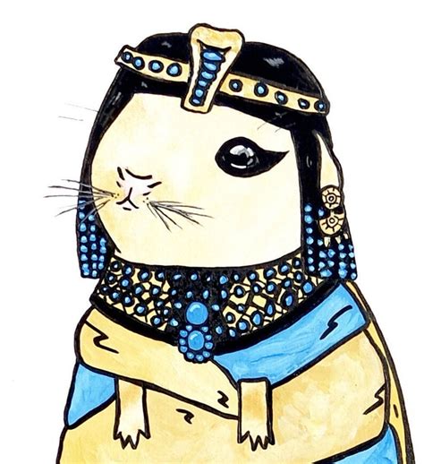 Egyptian Queen Guinea Pig Original Painting Cleopigtra Guinea Etsy Uk