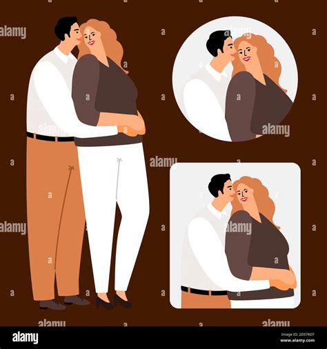 Man Woman Silhouette Embrace Stock Vector Images Alamy