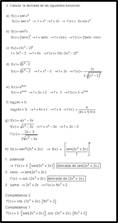 Ejercicios de cálculo de derivadas Resueltos con respuestas Estudianteo