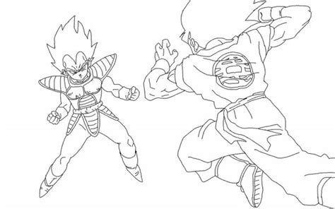 Dibujo de Goku y Vegeta para imprimir y colorear | Colorear imágenes