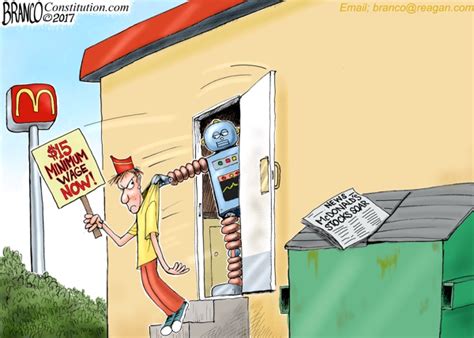 See more of robots for a $15 minimum wage on facebook. McDonald's Automated vs $15 Minimum Wage | Political Cartoon | A.F. Branco