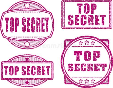 Set Four Top Secret Red Rubber Stamp Stock Illustrations 2 Set Four